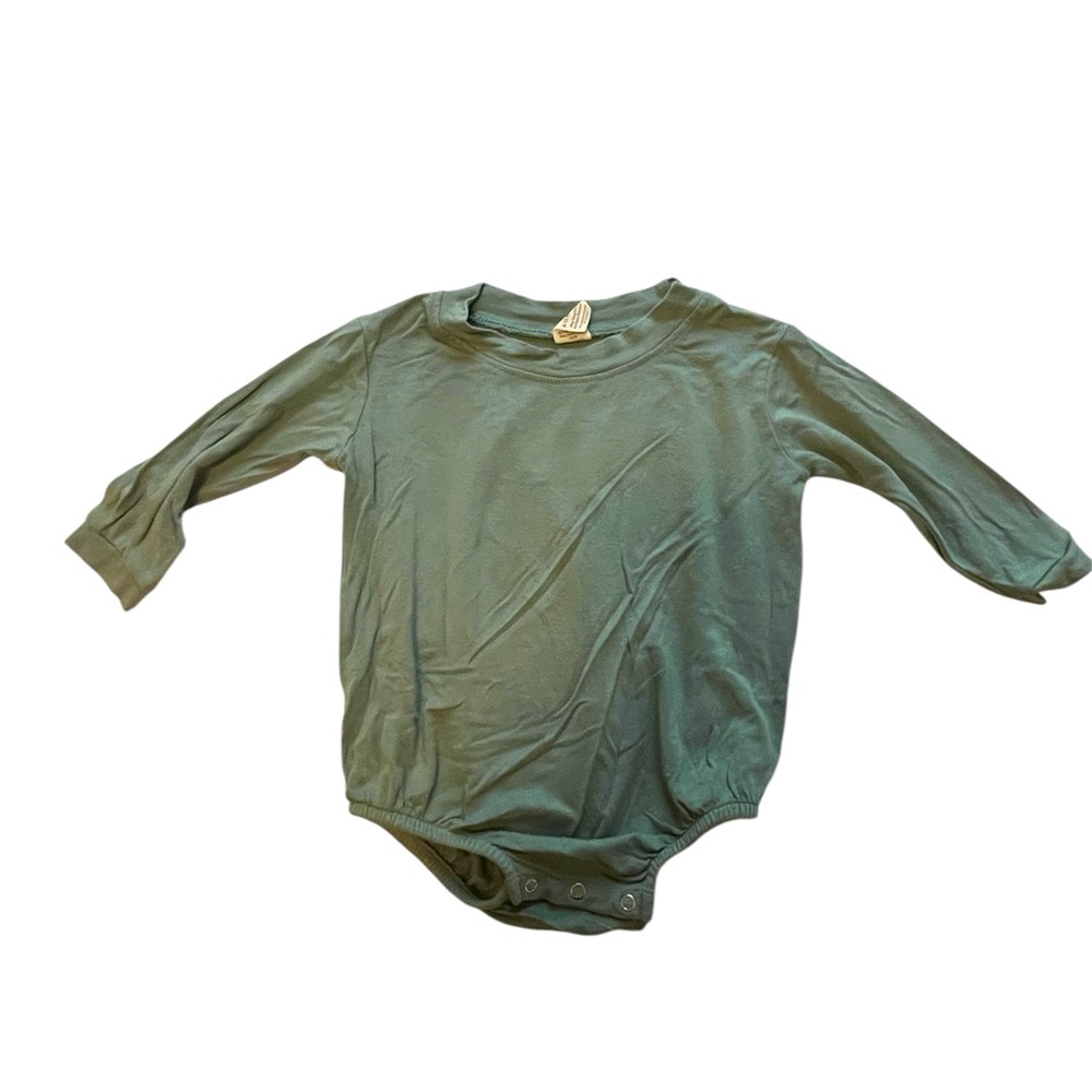 SpearmintLove Bamboo Viscose Long-Sleeve Bubble Romper Blue/Green
